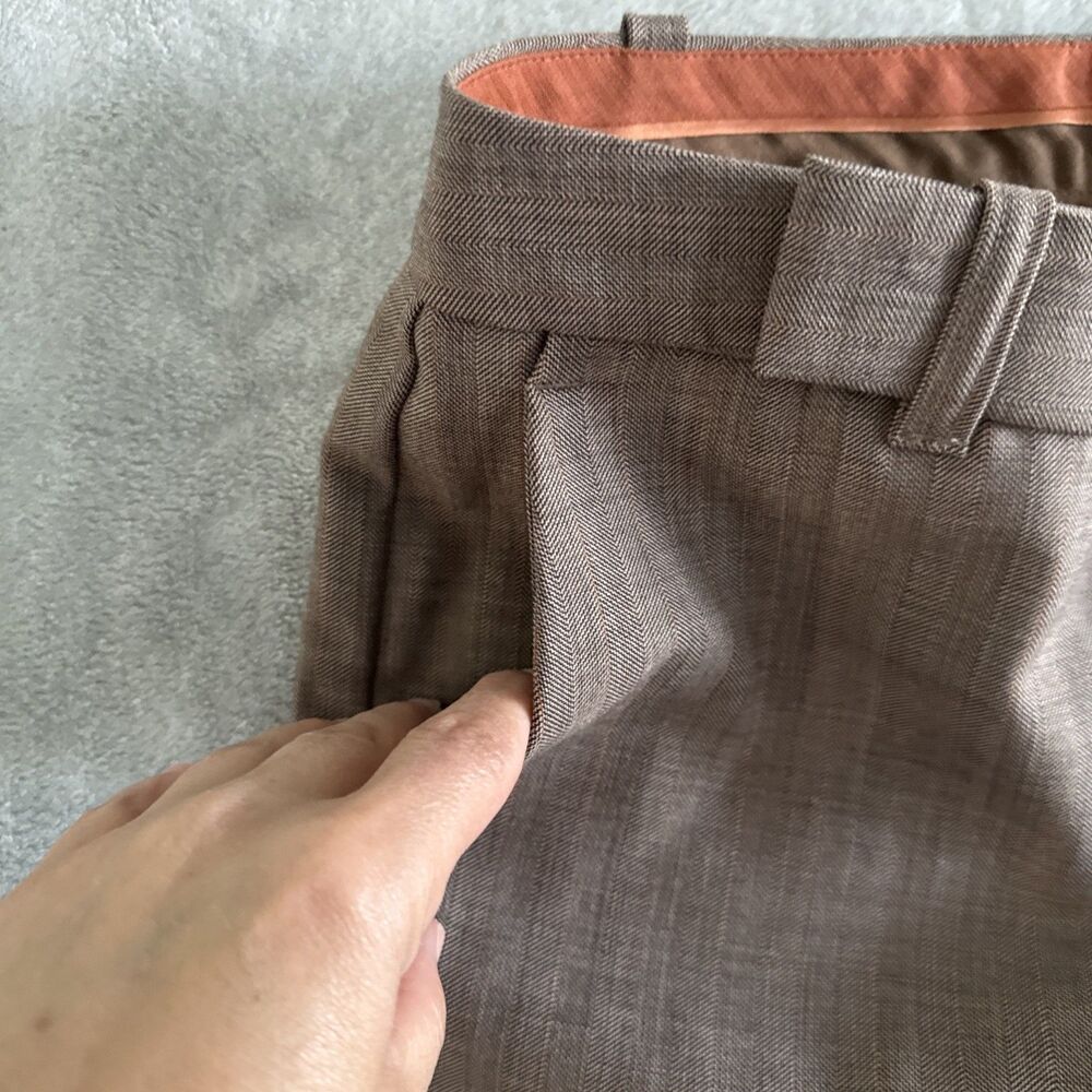 Y2K Gap Women’s Dress Pants Low Rise Plaid Office Size 6 Brown Straight Leg Chic - Picture 6 of 16